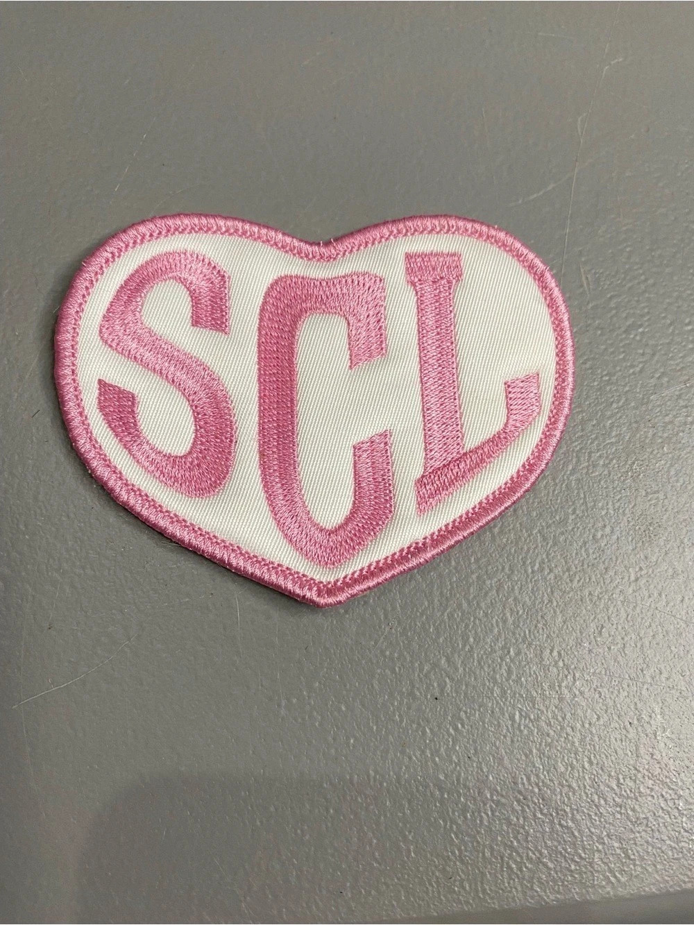 Stoney Clover Lane Pink & White Heart Embroidered Patch